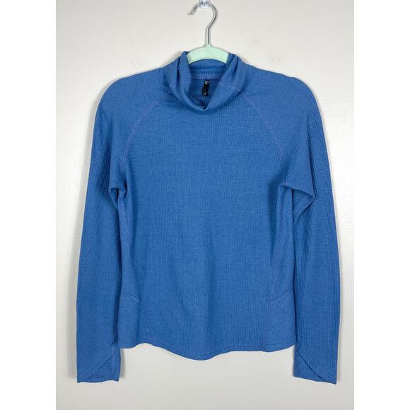 Kuhl Petra Turtleneck Top Blue Small Waffle Knit - Picture 2 of 13